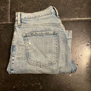 old navy light wash wide leg cuffed jeans